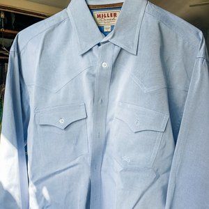 Mens Miller Ranch Blue Buttondown